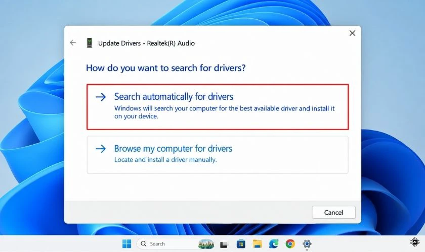 Chọn Search automatically for drivers