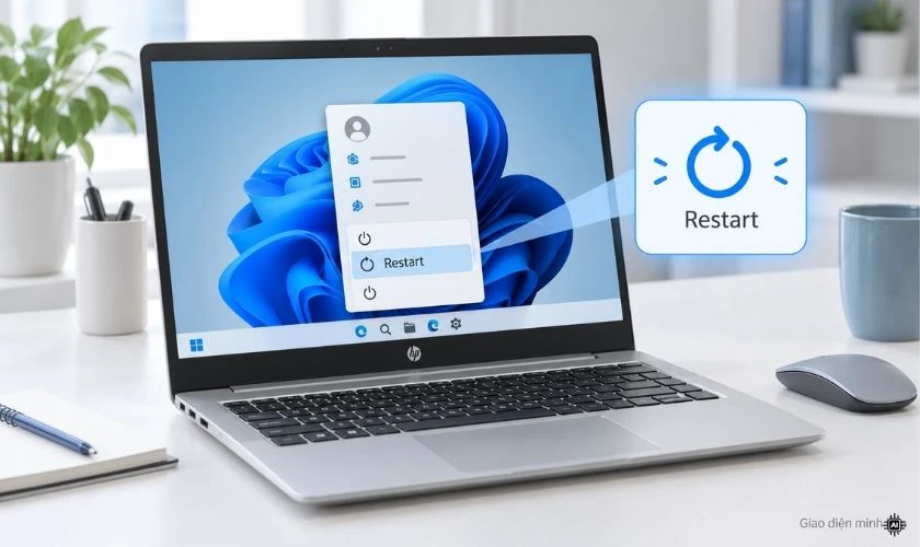 Khởi động lại laptop, sau đó kiểm tra chất lượng âm thanh