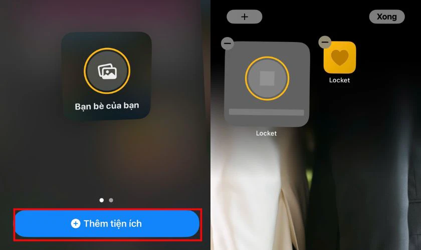 Chọn kích thước phù hợp và nhấn Thêm tiện ích