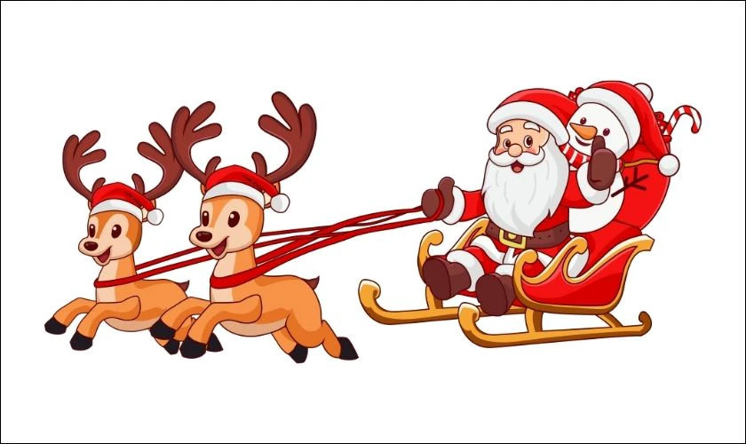 &Ocirc;ng gi&agrave; Noel cưỡi tuần lộc đi ph&aacute;t qu&agrave;