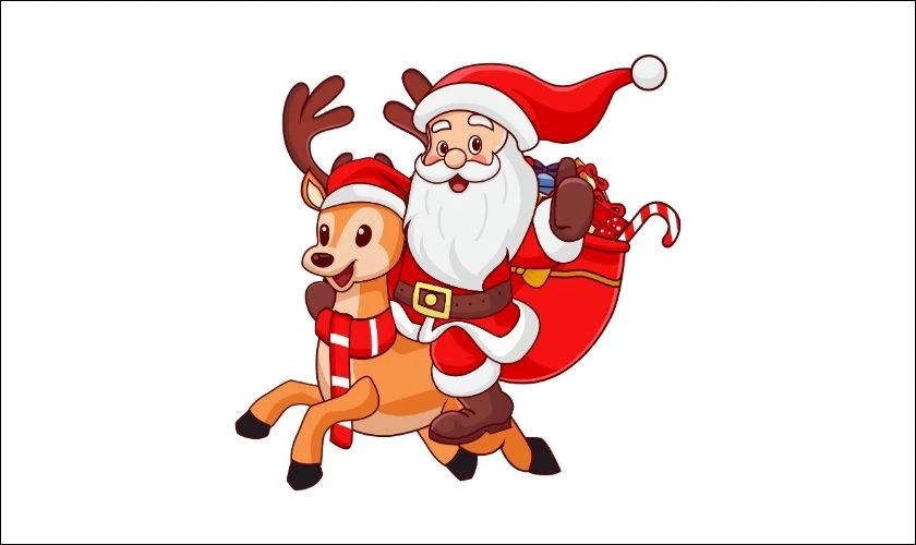 &Ocirc;ng gi&agrave; Noel cưỡi tuần lộc