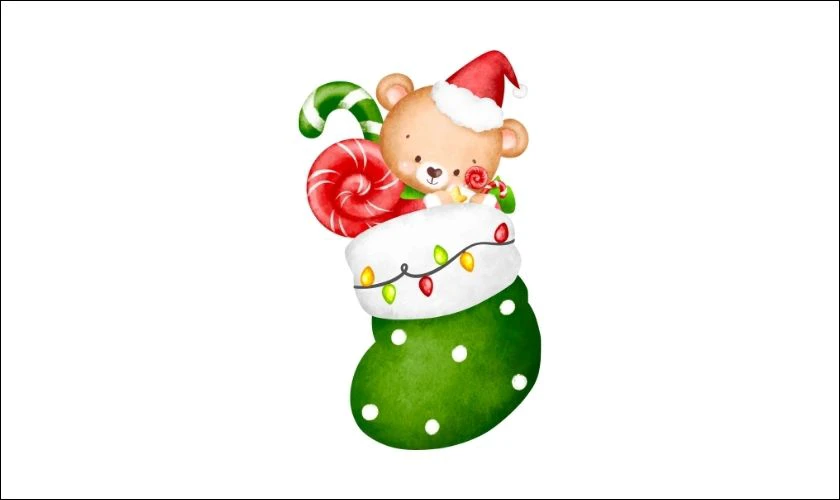 Vớ Gi&aacute;ng Sinh m&agrave;u xanh l&aacute; cute