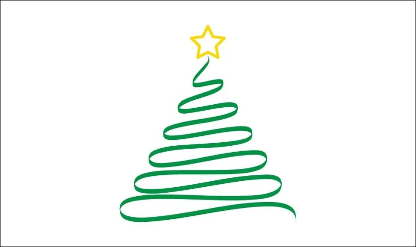 C&acirc;y th&ocirc;ng Noel c&aacute;ch điệu từ d&acirc;y ruy băng