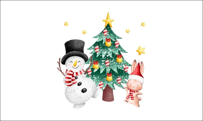C&acirc;y th&ocirc;ng Noel v&agrave; người tuyết