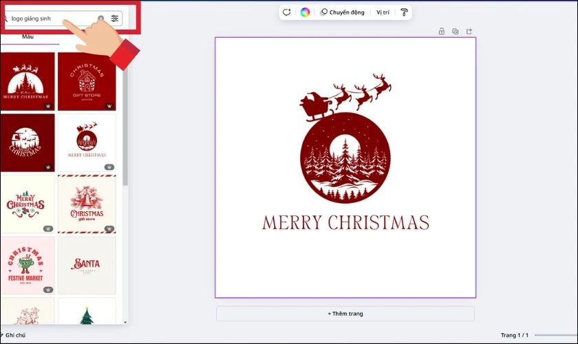 Chọn logo mẫu v&agrave; click chuột tr&aacute;i v&agrave;o ảnh m&agrave; bạn muốn