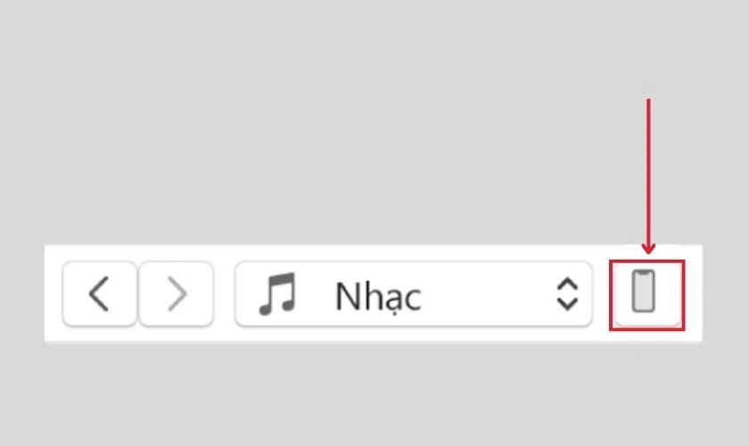Nhấn vào nút Thiết bị (biểu tượng hình điện thoại)