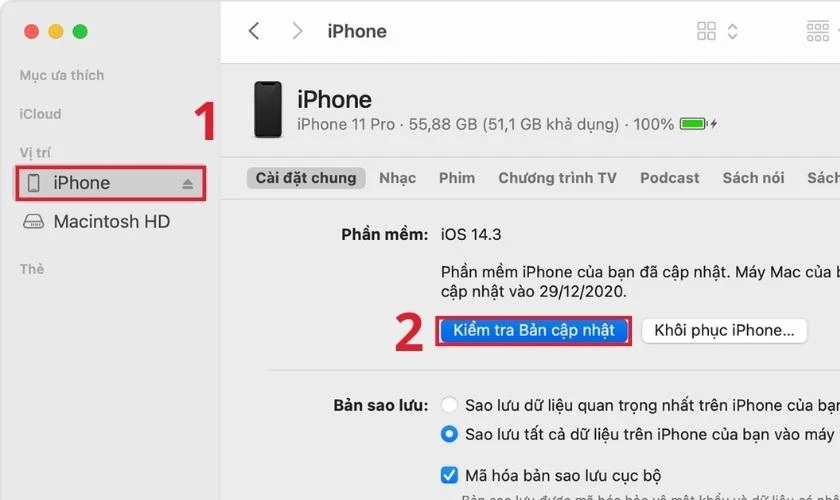 Tiếp tục nhấn vào Kiểm tra bản cập nhật đối với MacBook chạy macOS 10.14 trở xuống