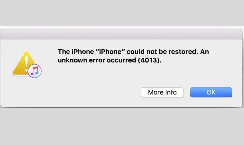 Dấu hiệu nhận biết lỗi 4013 khi Restore iPhone?