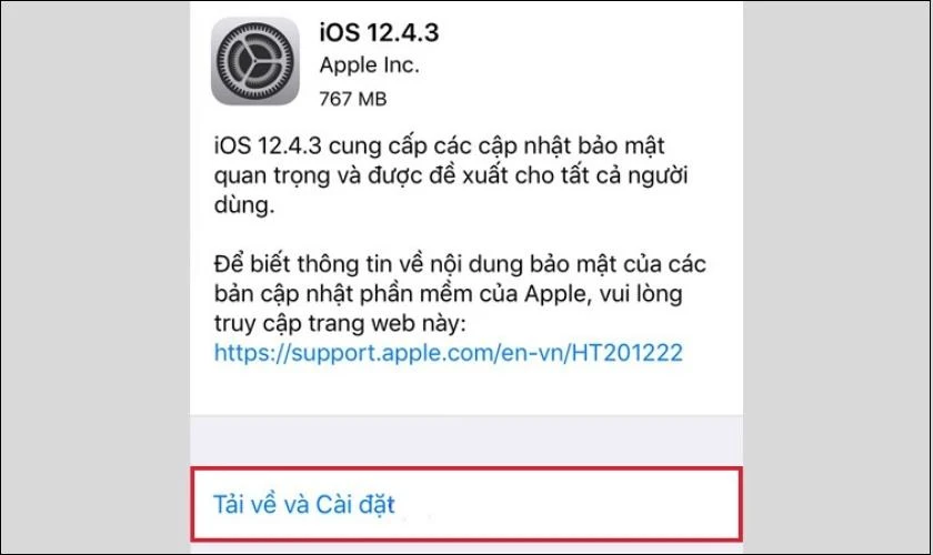 Vào Tải về và Cài đặt để tiến hành cập nhật phiên bản mới nhất
