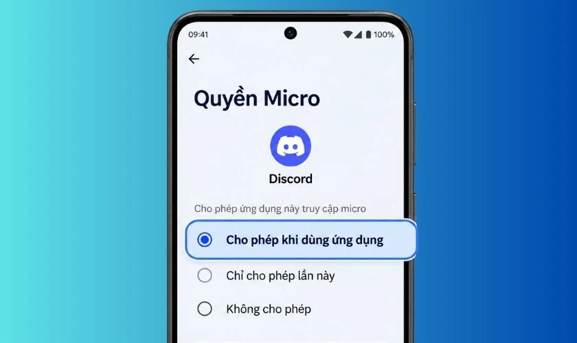 Cấp quyền sử dụng micro cho Discord, sau đó mở lại ứng dụng và thử tham gia cuộc gọi