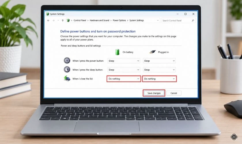 Bạn có thể chọn Do nothing tạm thời cho trạng thái phù hợp, sau đó nhấn Save changes