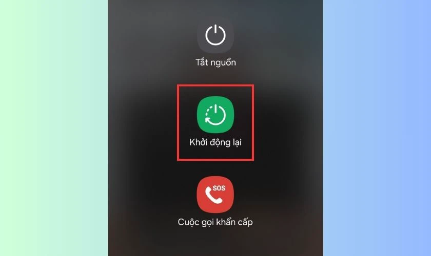 Khởi động lại điện thoại Samsung để sửa lỗi cảm biến v&acirc;n tay