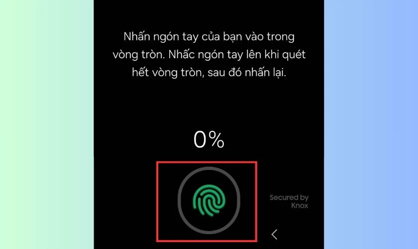 Nhấn ng&oacute;n tay v&agrave;o trong v&ograve;ng tr&ograve;n để sửa lỗi cảm biến v&acirc;n tay tr&ecirc;n Samsung