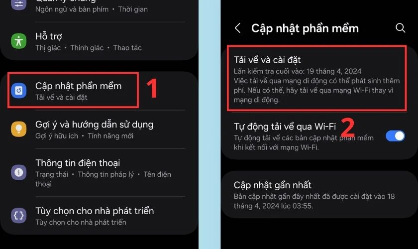 Nhấn Tải về v&agrave; c&agrave;i đặt trong C&agrave;i đặt phần mềm