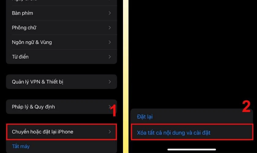 Hướng dẫn kh&ocirc;i phục iPhone về c&agrave;i đặt gốc để sửa lỗi camera bị đen