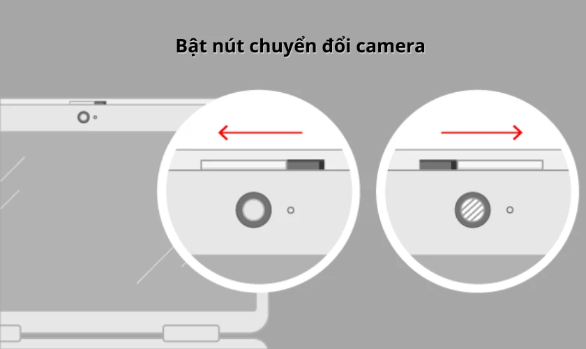 Tiến h&agrave;nh kiểm tra n&uacute;t chuyển đổi camera