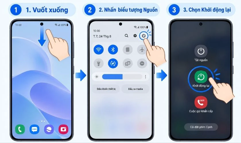 Khởi động lại điện thoại Samsung