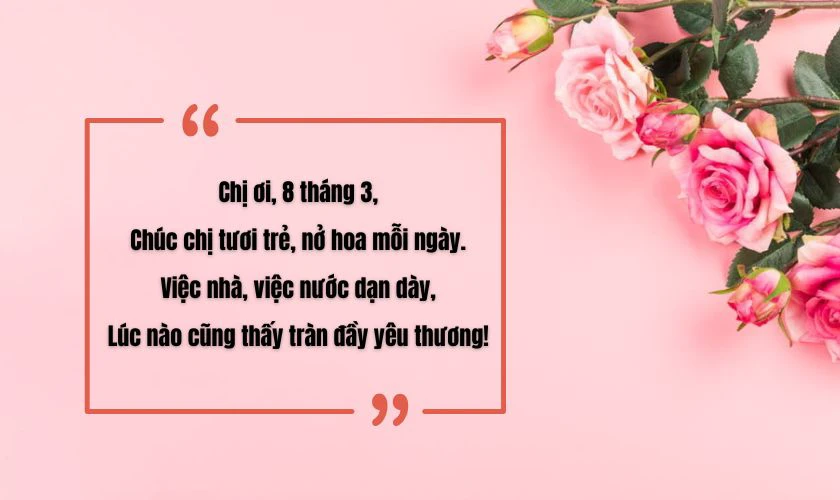 Lời chúc 8/3 cho chị gái bằng thơ độc đáo