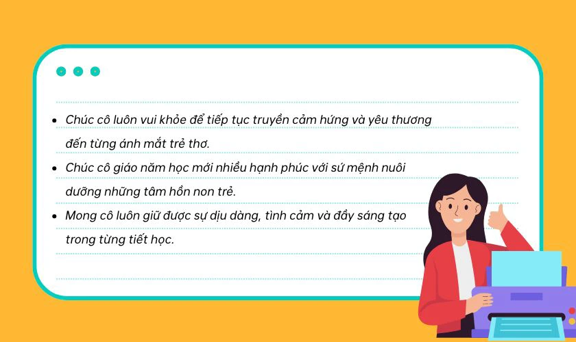 Lời ch&uacute;c năm học mới cho c&ocirc; gi&aacute;o mầm non