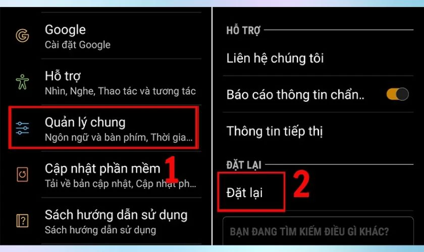 Kh&ocirc;i phục c&agrave;i đặt gốc
