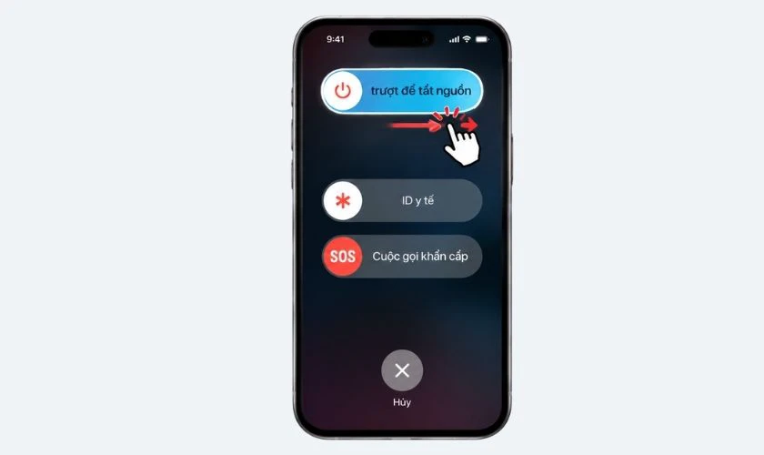 Khởi động lại iPhone, sau đó kiểm tra lại tín hiệu nhà mạng