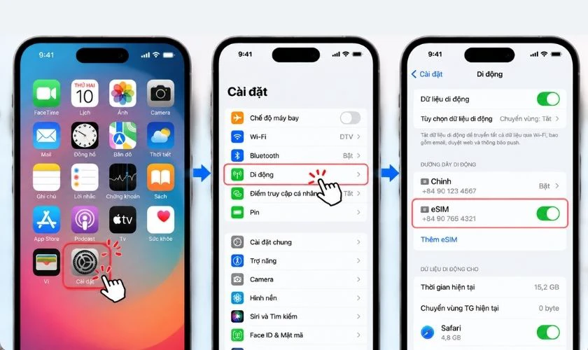 Không thể chuyển eSIM sang iPhone mới