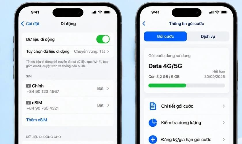 Nếu vẫn không có Internet, kiểm tra gói cước dữ liệu và tình trạng dịch vụ với nhà mạng