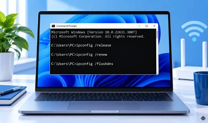 Làm mới IP và xóa bộ nhớ đệm DNS