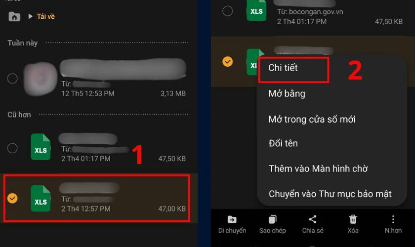 Chọn biểu tượng 3 chấm g&oacute;c cuối b&ecirc;n phải v&agrave; nhấn Chi tiết