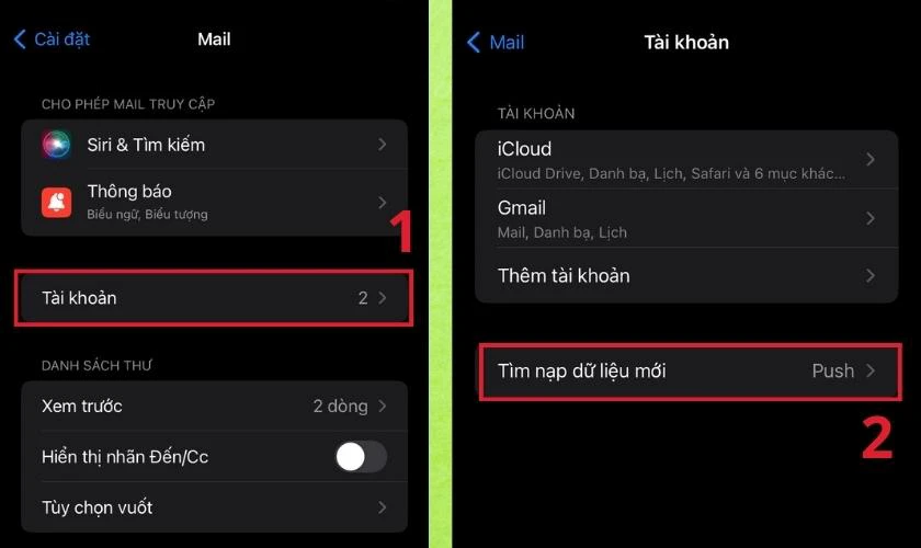 Cho hoạt động ngầm để sửa khi kh&ocirc;ng nhận được thư đến trong Gmail tr&ecirc;n iPhone