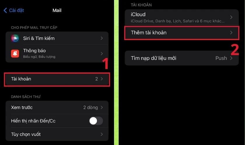 Th&ecirc;m t&agrave;i khoản Gmail lại khi bị lỗi kh&ocirc;ng nhận thư đến trong Gmail tr&ecirc;n iPhone