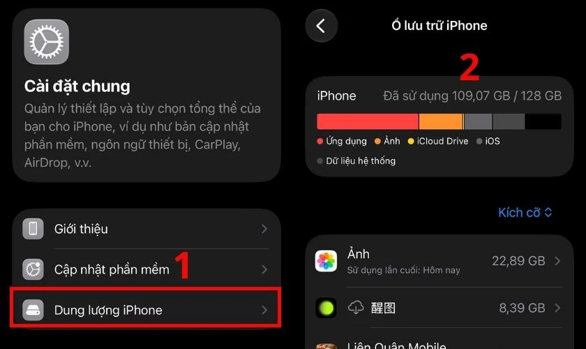 Giải phóng dung lượng khi lỗi không thể tải ảnh chất lượng cao trên iPhone