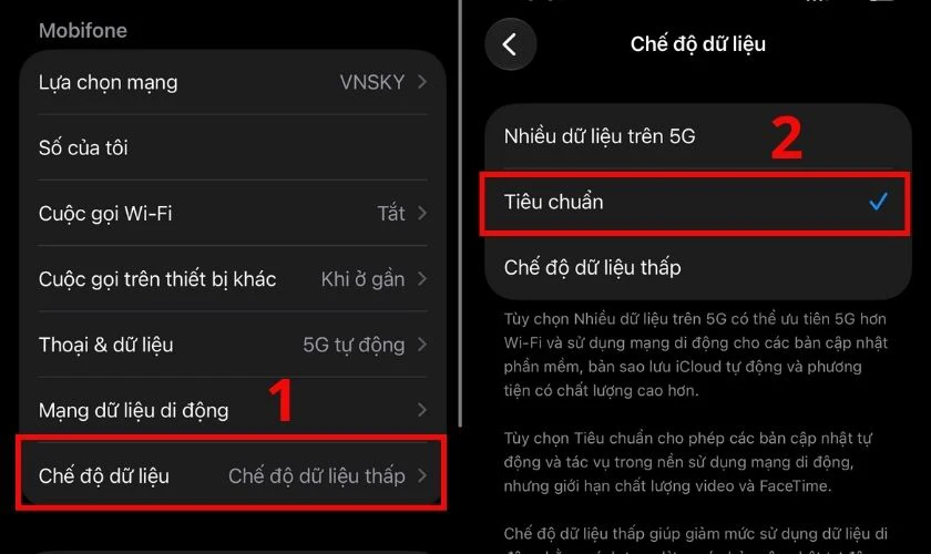Với dữ liệu di động