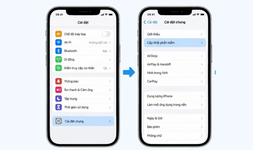 Cập nhật iOS lên phiên bản mới nhất fix lỗi lịch iPhone