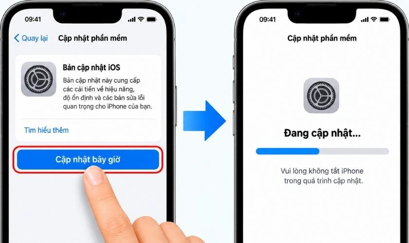 Chọn Cập nhật bây giờ và thực hiện cập nhật theo hướng dẫn trên màn hình