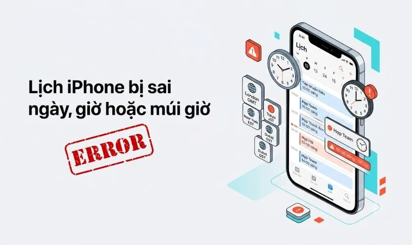 Lịch iPhone không đồng bộ với iCloud, Gmail hoặc Outlook