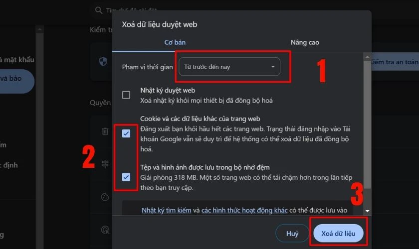 X&oacute;a dữ liệu