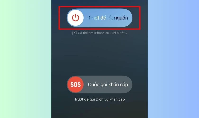Chọn trượt để tắt nguồn