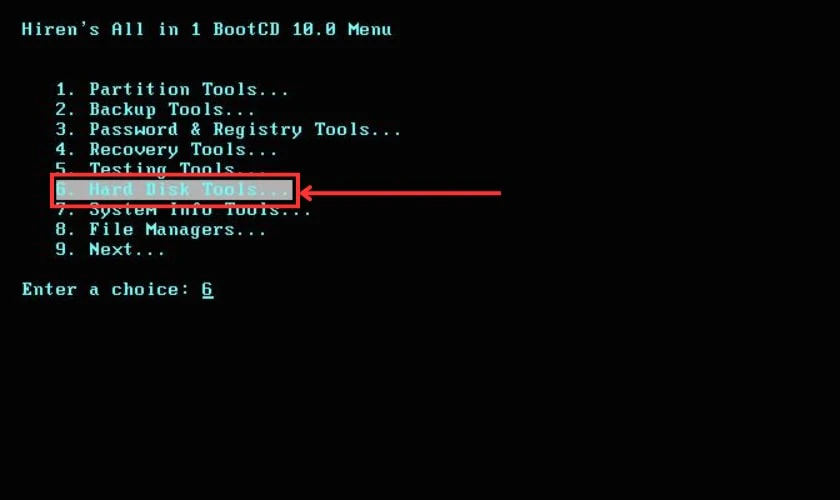 Chọn Hard Disk Tools
