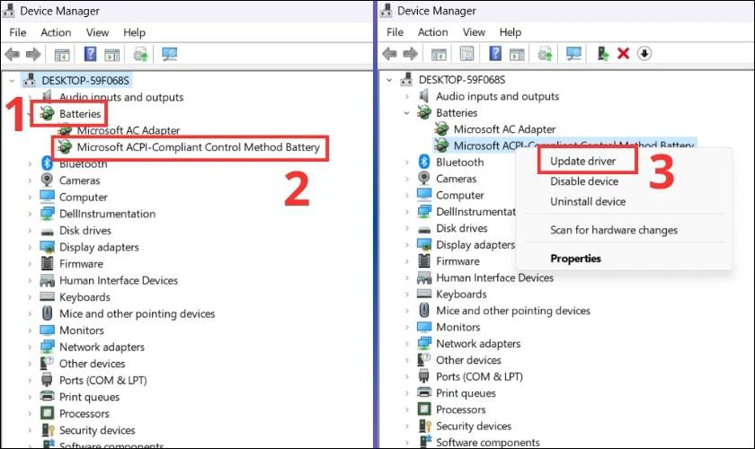 Nhập vào cụm từ Device Manager tại phần tìm kiếm