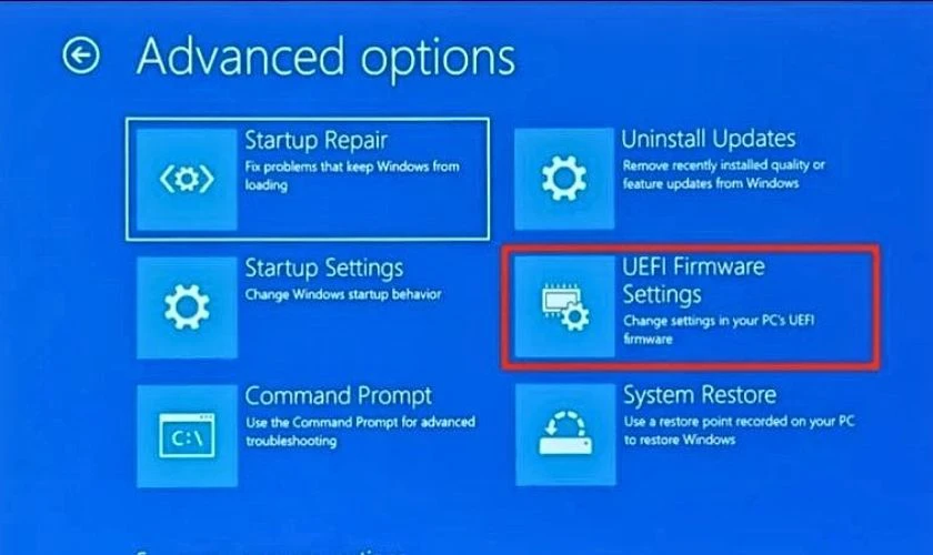Chọn UEFI Firmware Settings