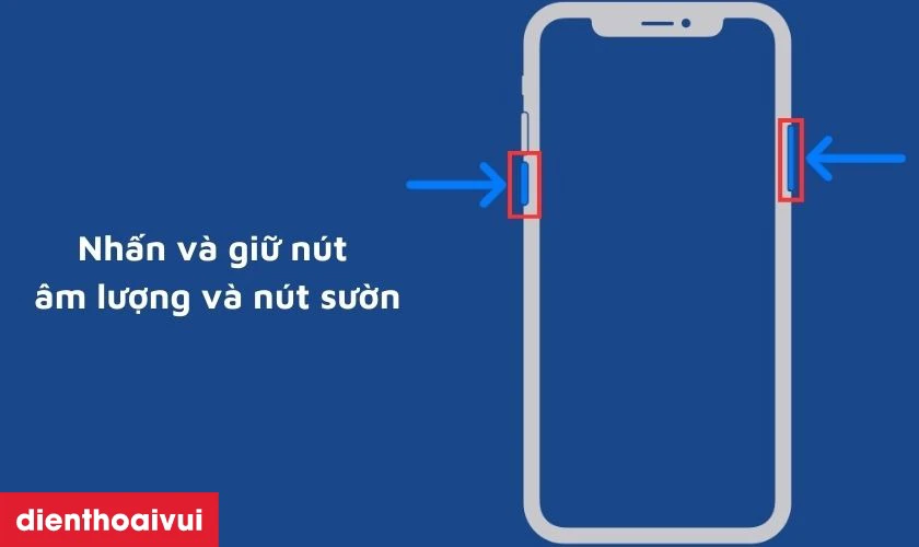Khởi động lại iPhone bằng nút sườn và âm lượng
