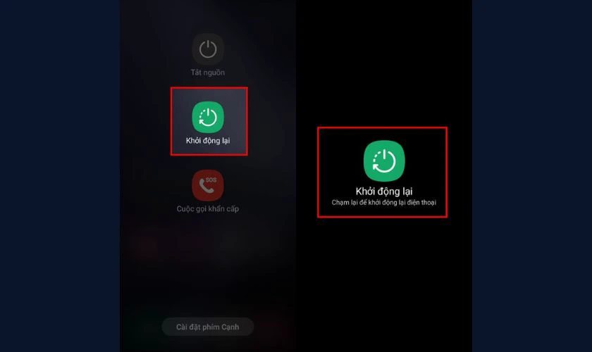 Khởi động lại thiết bị
