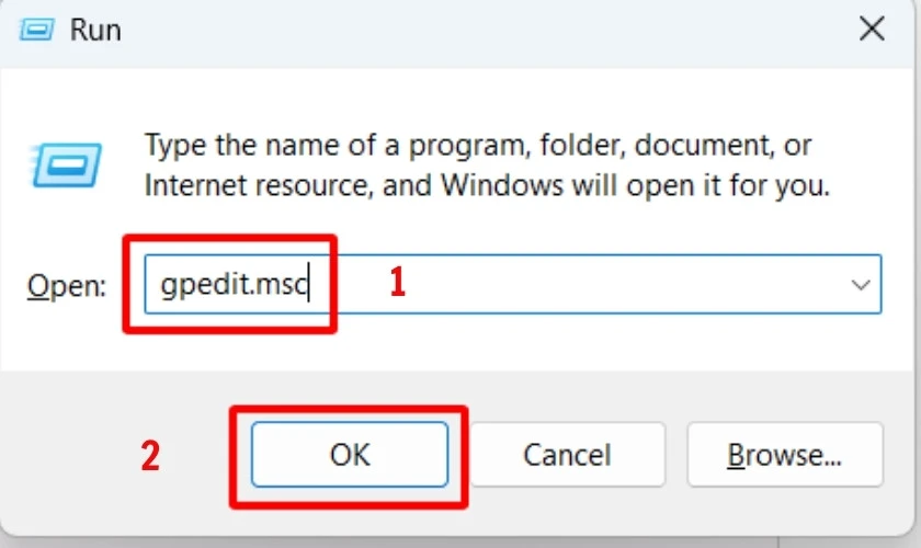 Thay đổi Group Policy để khắc phục sự cố