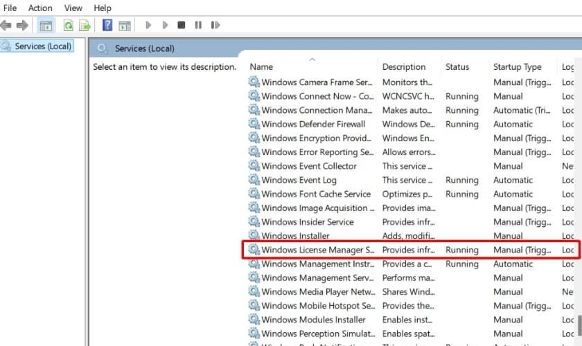 Tìm Windows License Manager Service và nhấp đúp vào mục nàyTìm Windows License Manager Service và nhấp đúp vào mục này