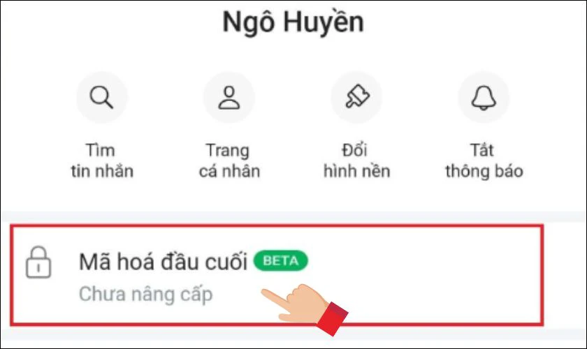 Chọn v&agrave;o mục M&atilde; ho&aacute; đầu cuối