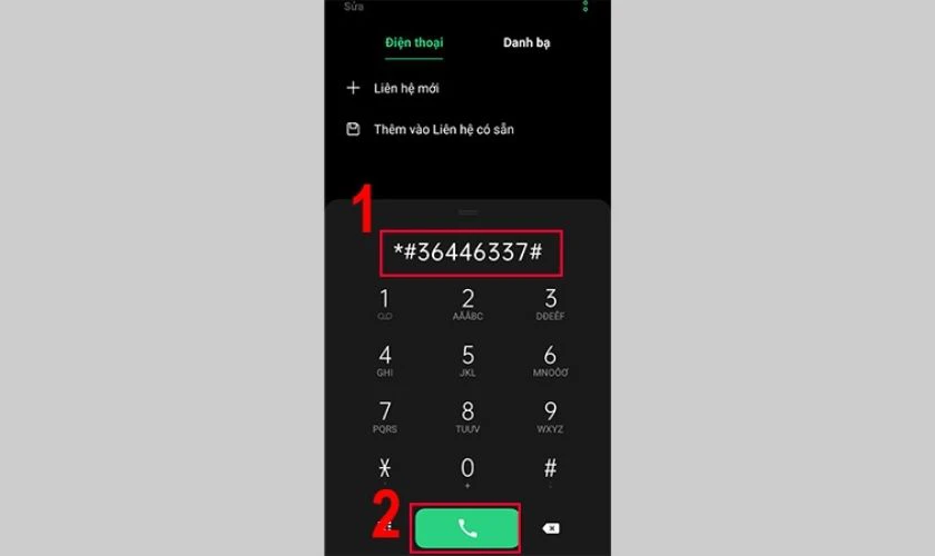 Test cảm ứng OPPO bằng m&atilde; test