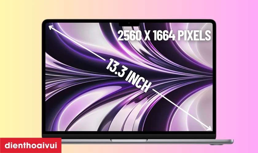 M&agrave;n h&igrave;nh 13.6 inch rực rỡ