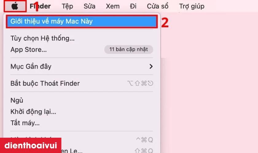Nhấn vào nút giới thiệu máy