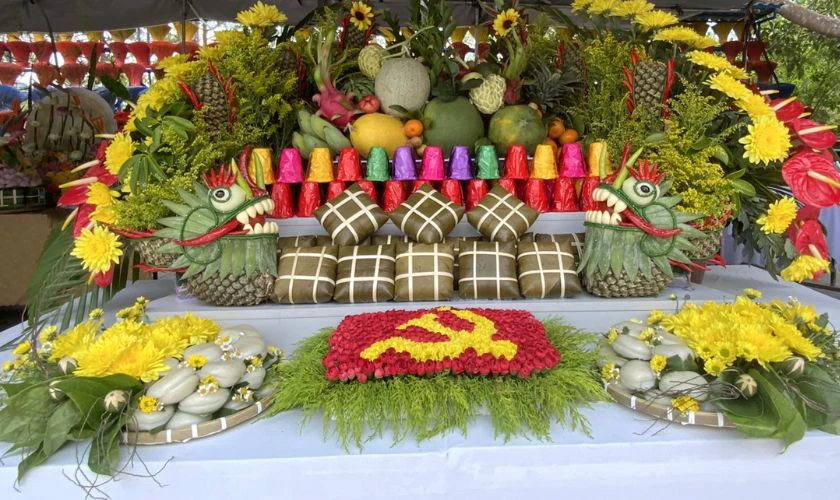 Hình ảnh mâm cúng Giỗ Tổ Hùng Vương trang nghiêm